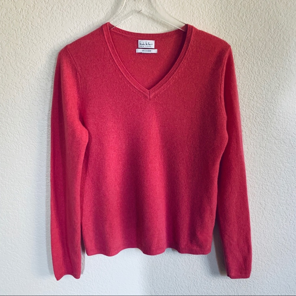 Nicole Miller 100% Cashmere V neck sweater